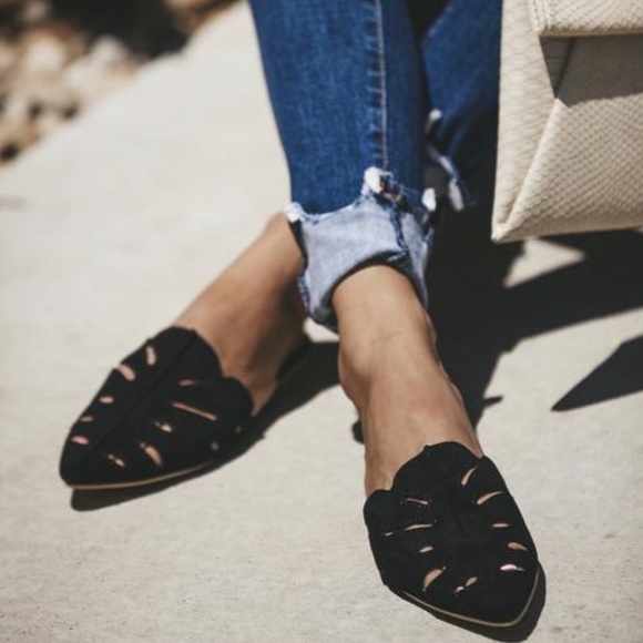 Shoes - 🆕 Soft Vegan Suede LaserCut Mule Flat Shoes - 🆕 Soft Vegan Suede LaserCut Mule Flat